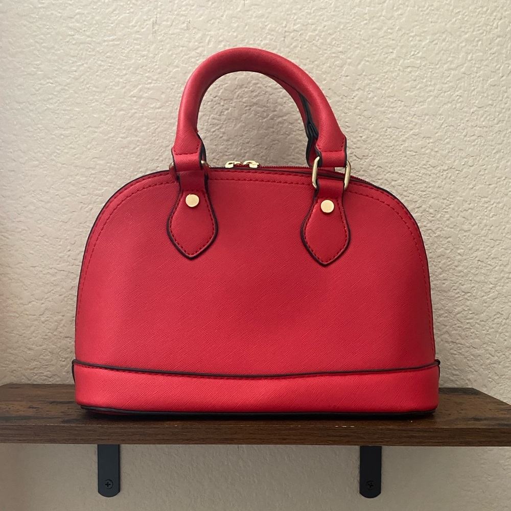 Vintage 70s designer red handbag